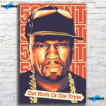 Tableau Décoratif - 50Cent Get Rich Or Die Tryin - Vignette | Toile Unique