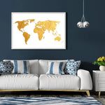 Tableau Décoratif - Map Monde Fond Blanc - Vignette | Toile Unique