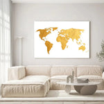 Tableau Décoratif - Map Monde Fond Blanc - Vignette | Toile Unique