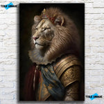 Tableau Lion Couronné en Habit Royal - Vignette | Toile Unique
