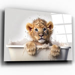 Tableau Lionceau dans la Baignoire - Vignette | Toile Unique