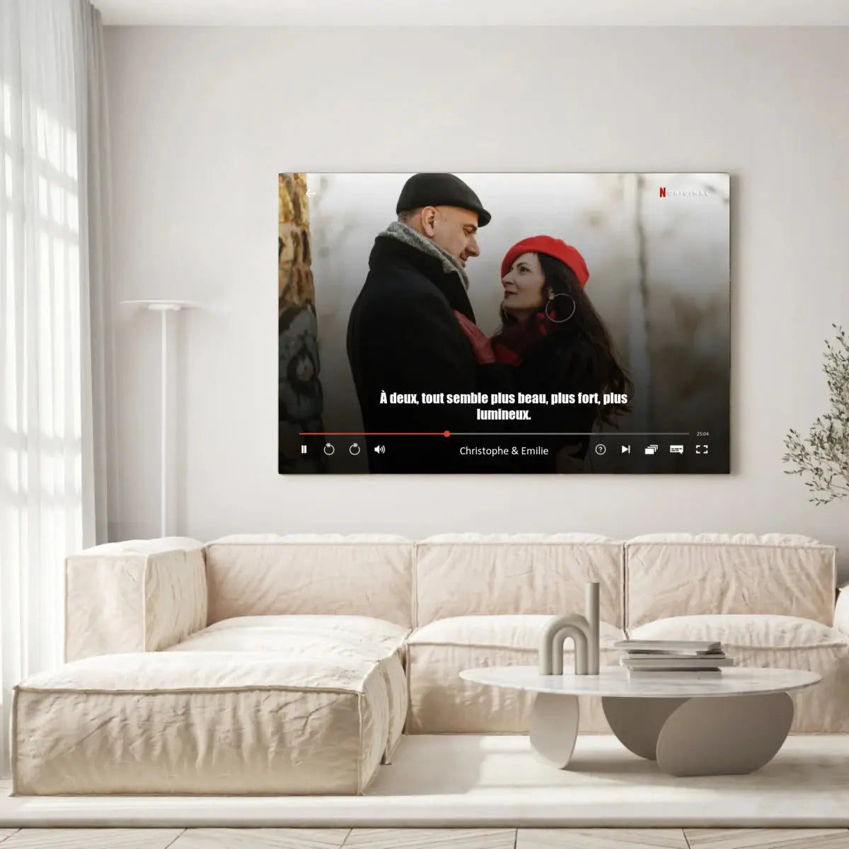 Tableau couple personnalisé affiche netflix film - Toile Unique