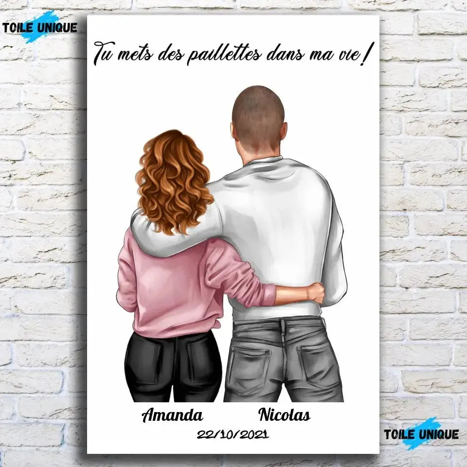 Tableau personnages - Couple Homme et Femme Toile Unique.fr