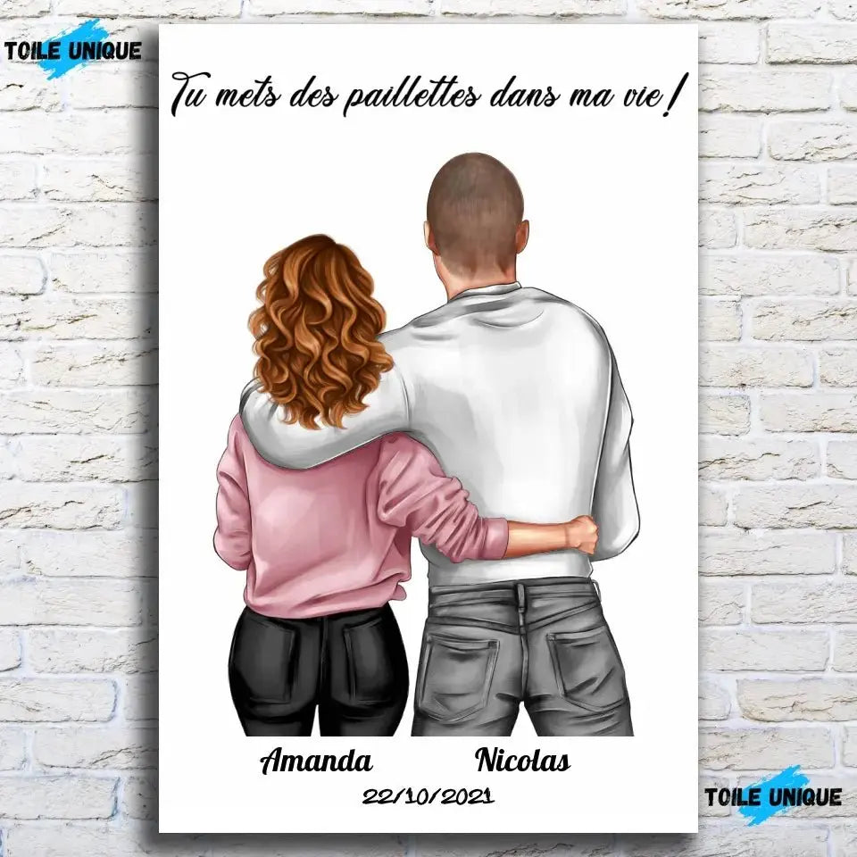 Tableau personnages - Couple Homme et Femme Toile Unique.fr