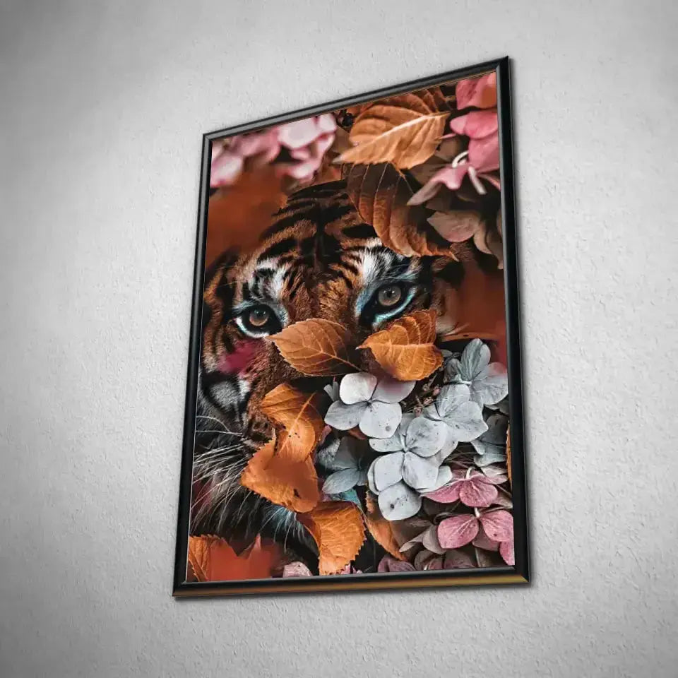 Tableau tigre feuillage - Toile Unique