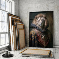 Thumbnail for Tableau Aristocratique Lion Royal en Tenue d'Époque - Toile Unique