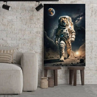 Thumbnail for Tableau Cosmique Lion Astronaute - Toile Unique