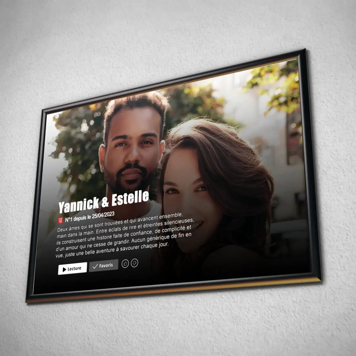 tableau couple personnalisé affiche netflix romantique - Toile Unique