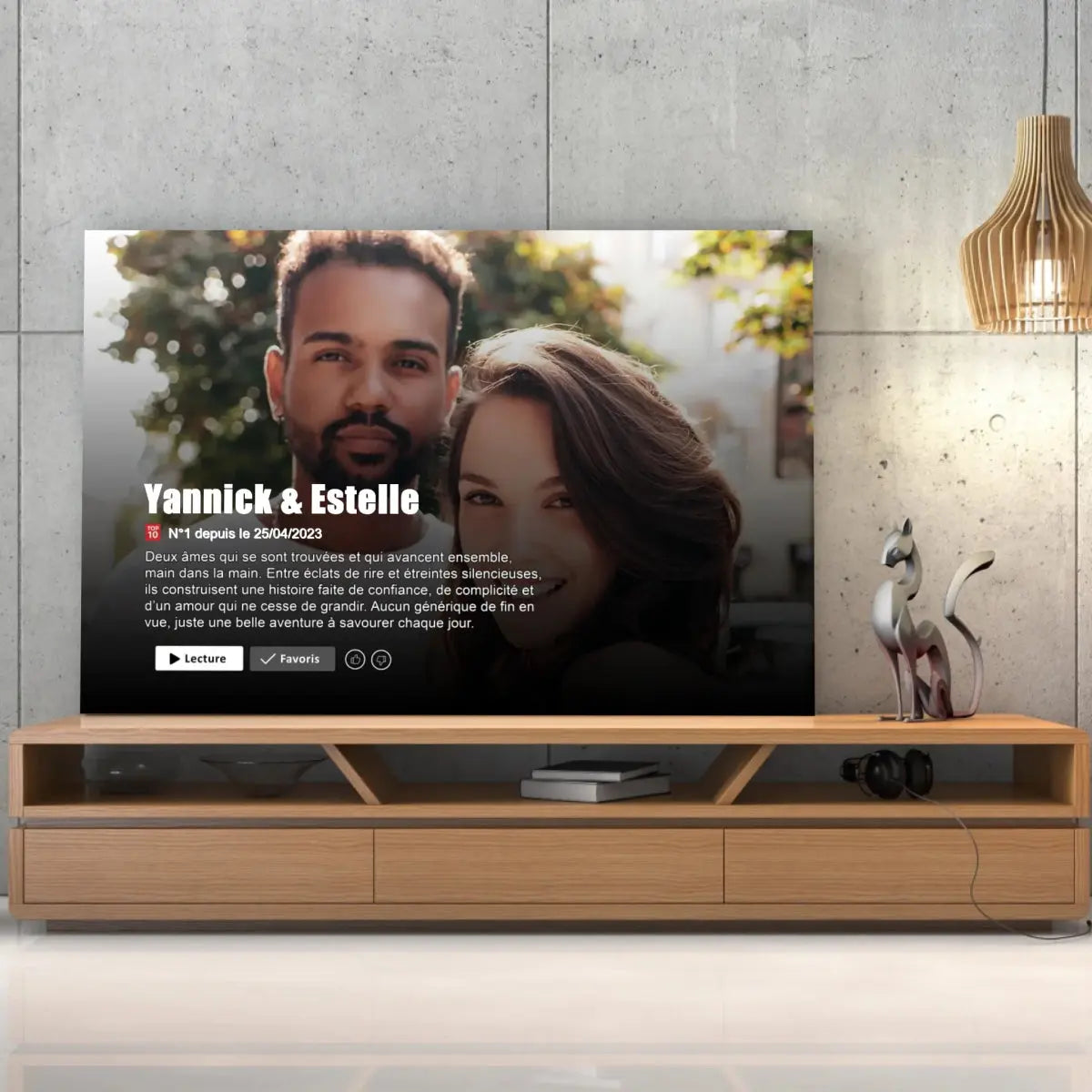 tableau couple personnalisé affiche netflix romantique - Toile Unique