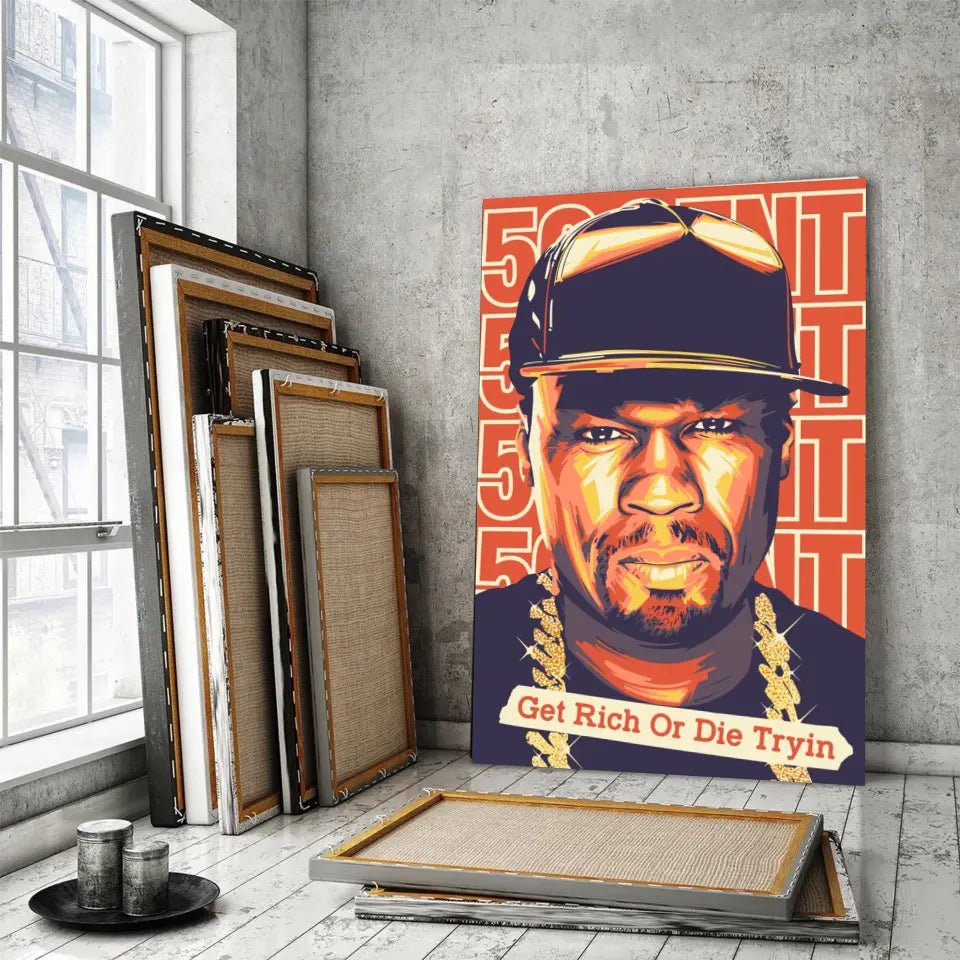 Tableau Décoratif - 50Cent Get Rich Or Die Tryin - Toile Unique