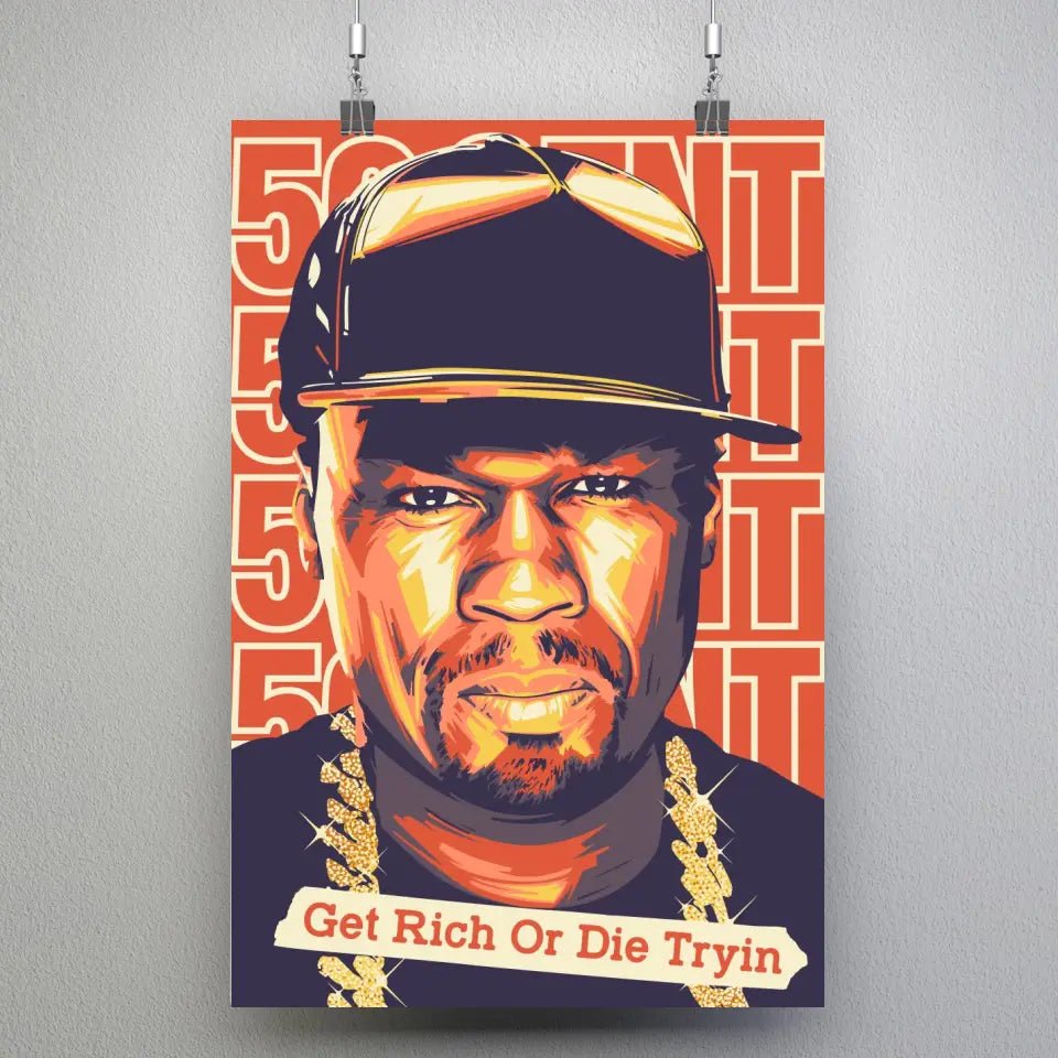 Tableau Décoratif - 50Cent Get Rich Or Die Tryin - Toile Unique