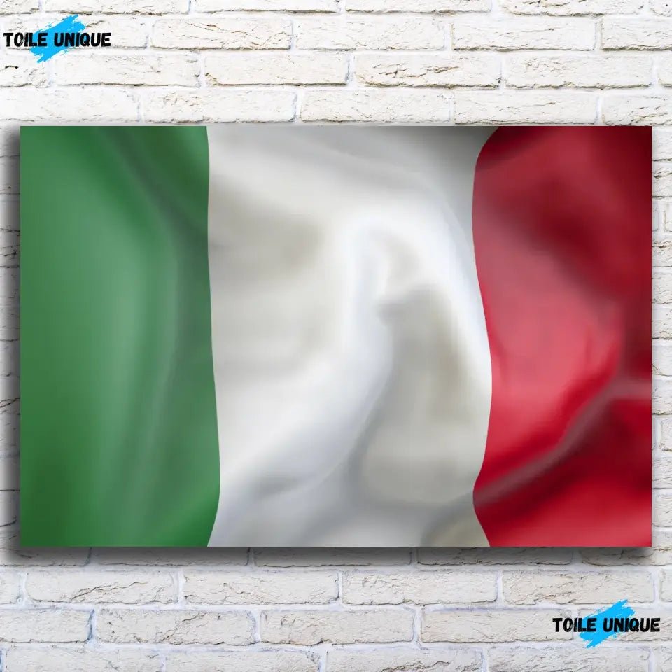 Tableau Drapeau Italie - Toile Unique