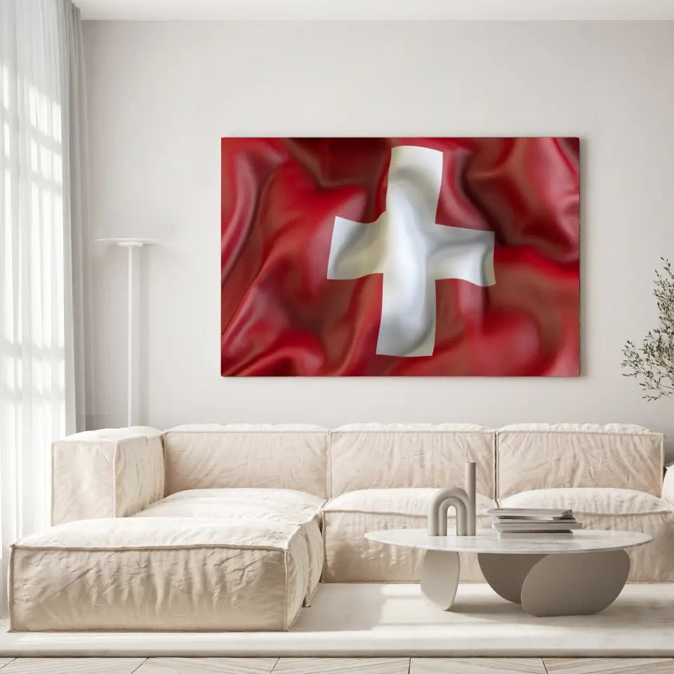 Tableau Drapeau Suisse - Toile Unique