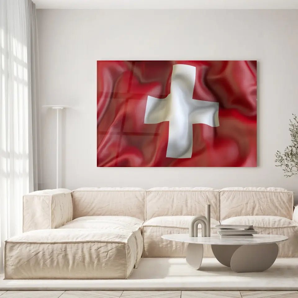 Tableau Drapeau Suisse - Toile Unique