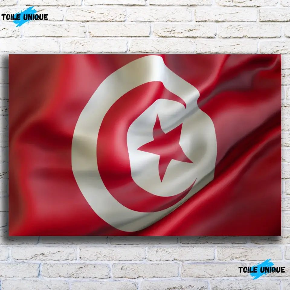 Tableau Drapeau Tunisie - Toile Unique