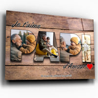 Thumbnail for Tableau Famille - Lettres PAPI Photo personnalisée - Toile Unique