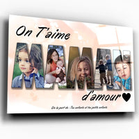 Thumbnail for Tableau lettres Maman photo personnalisé - Toile Unique