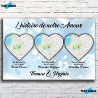 Thumbnail for Tableau Lieu de Rencontre - Histoire de notre amour - Toile Unique