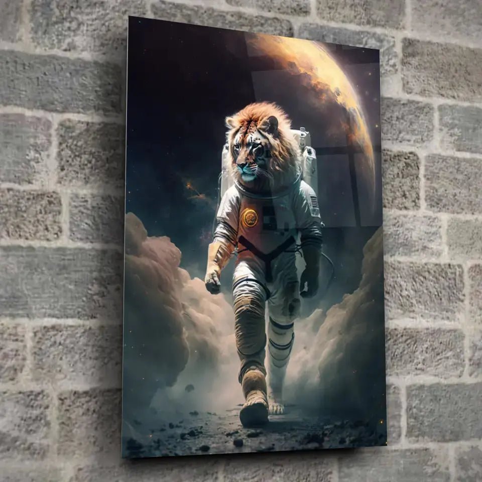 Tableau Lion Astronaute - Toile Unique