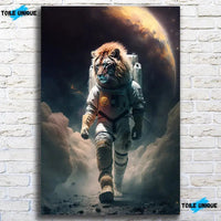 Thumbnail for Tableau Lion Astronaute - Toile Unique