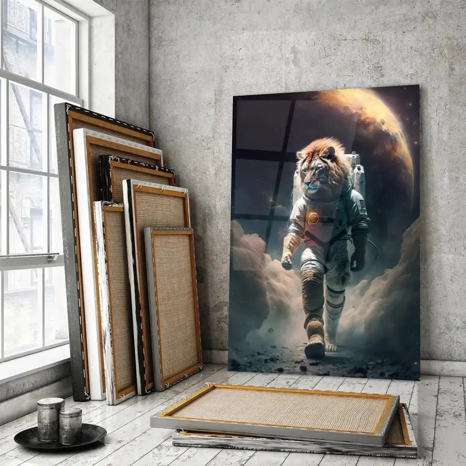 Tableau Lion Astronaute - Toile Unique