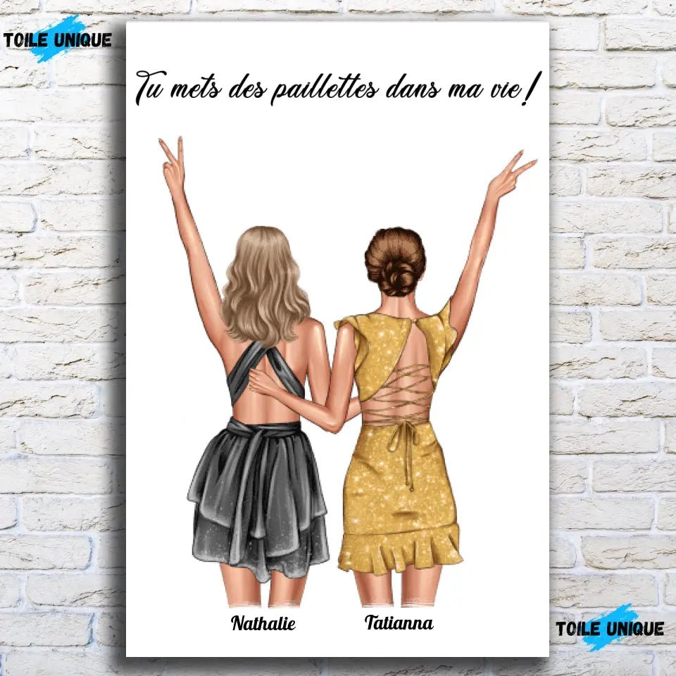 Tableau personnages - Couple de femmes - Toile Unique