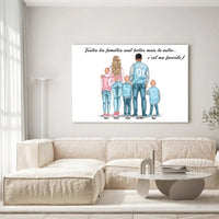 Thumbnail for Tableau personnages - Famille 3 enfants - Toile Unique