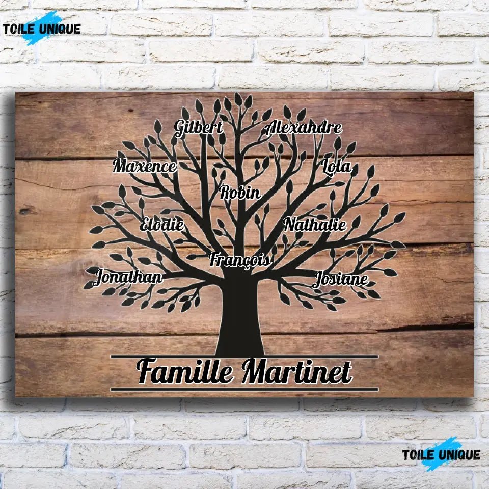 Tableau Prénoms - Arbre de Vie - Toile Unique