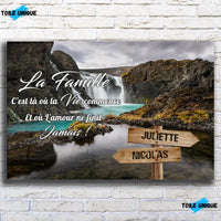 Thumbnail for Tableau prénoms - cascade d'eau (famille) - Toile Unique