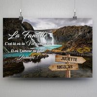 Thumbnail for Tableau prénoms - cascade d'eau (famille) - Toile Unique