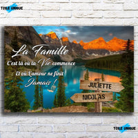 Thumbnail for Tableau prénoms - Lac bleuté - Toile Unique