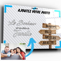 Thumbnail for Tableau prénoms - photo personnalisée (famille) - Toile Unique