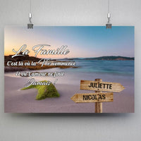 Thumbnail for Tableau prénoms - plage et algues (famille) - Toile Unique