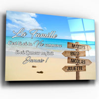 Thumbnail for Tableau prénoms - plage sable fin (famille) - Toile Unique