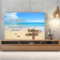 Thumbnail for Tableau prénoms - plage sable fin (famille) - Toile Unique