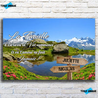 Thumbnail for Tableau prénoms - plaine et montagne (famille) - Toile Unique