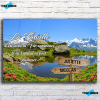 Thumbnail for Tableau prénoms - plaine et montagne (famille) - Toile Unique