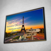 Thumbnail for Tableau prénoms - Tour Eiffel de Paris - Toile Unique