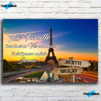 Thumbnail for Tableau prénoms - Tour Eiffel de Paris - Toile Unique