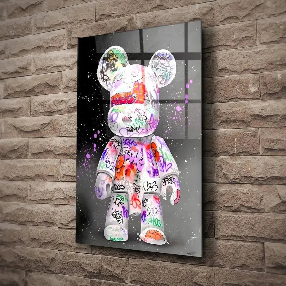 Tableau Street Art Kaws Bearbrick - Toile Unique