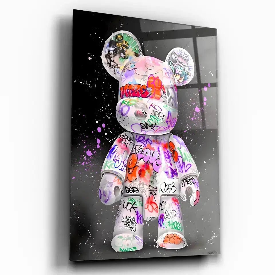 Tableau Street Art Kaws Bearbrick - Toile Unique