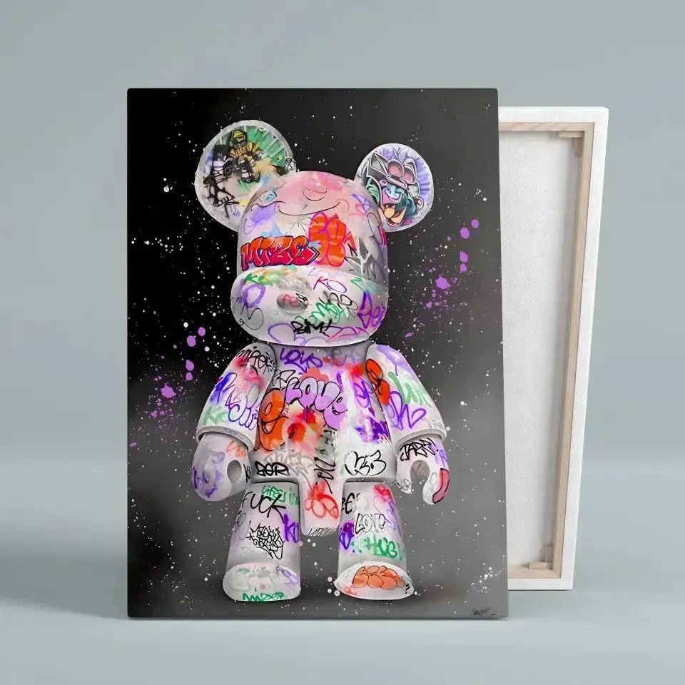 Tableau Street Art Kaws Bearbrick - Toile Unique