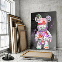 Thumbnail for Tableau Street Art Kaws Bearbrick - Toile Unique