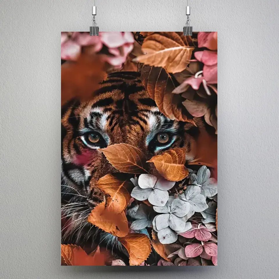 Tableau tigre feuillage - Toile Unique