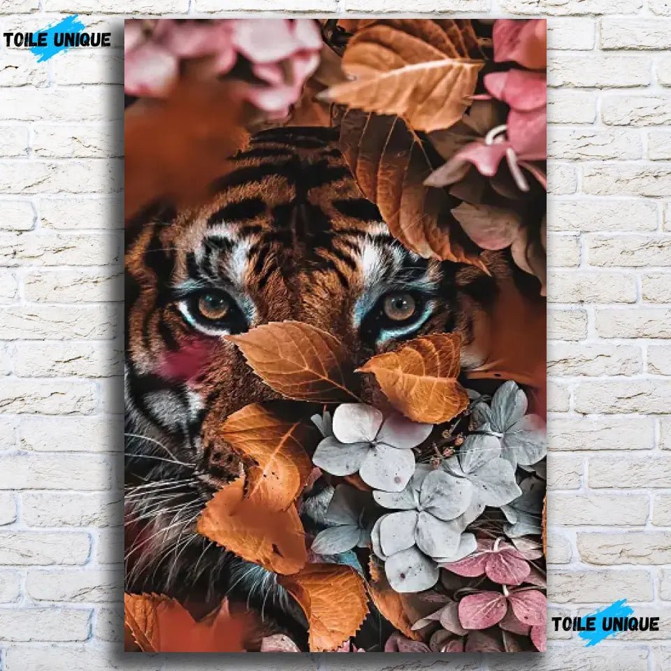 Tableau tigre feuillage - Toile Unique